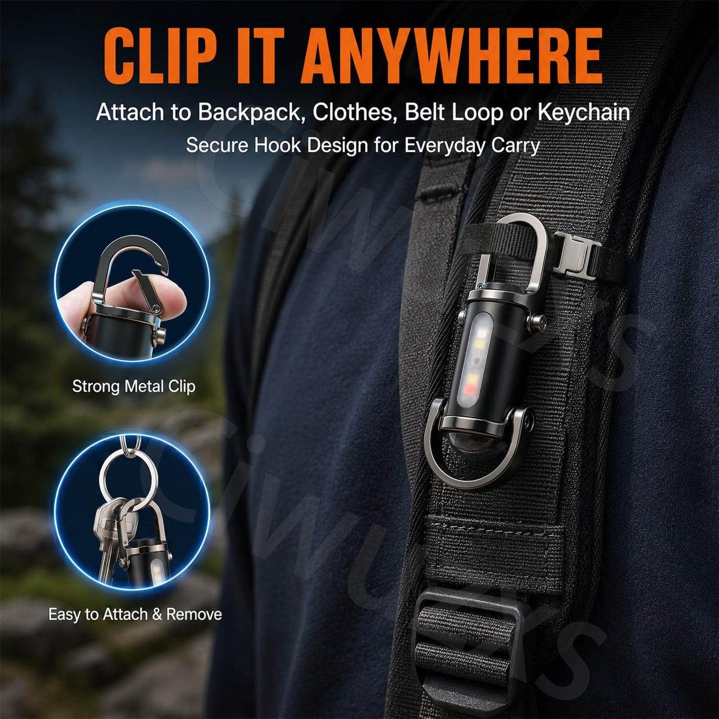 Rechargeable keychain flashlight