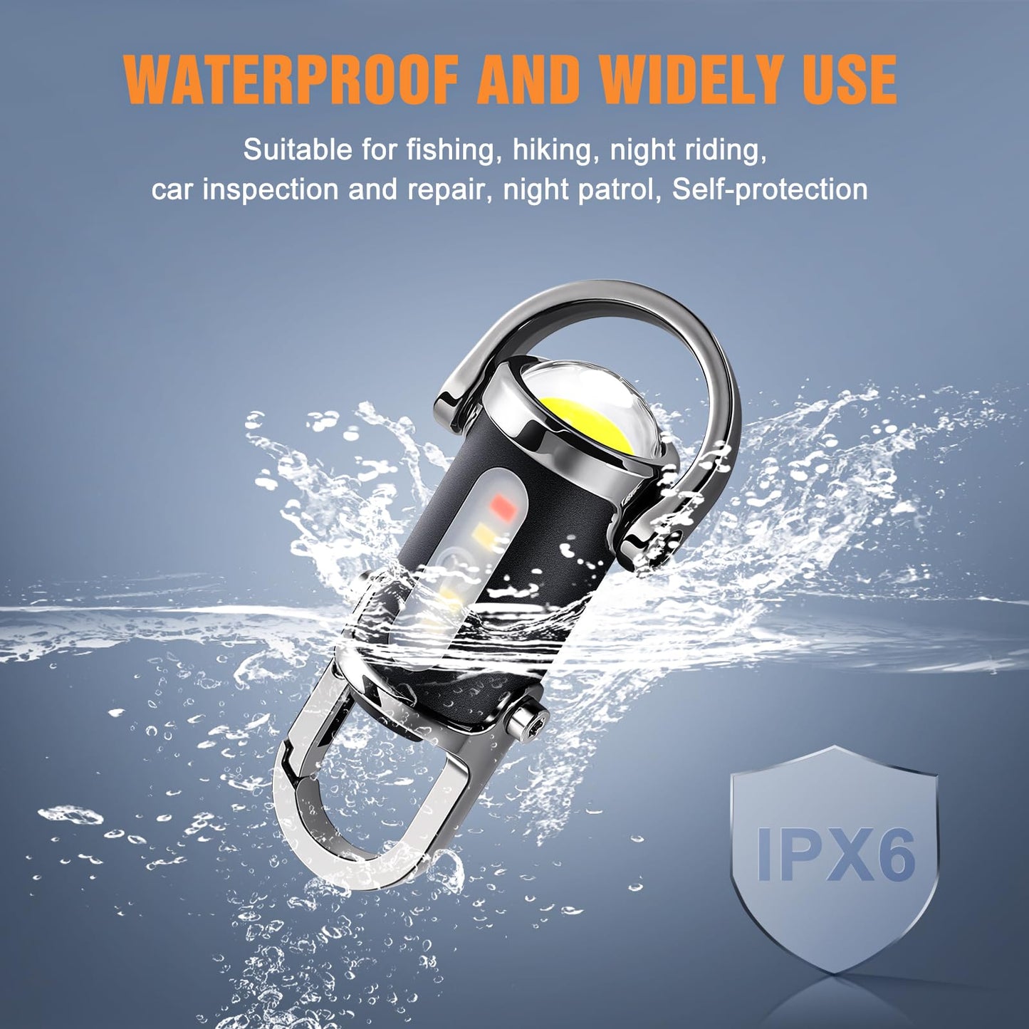 Rechargeable keychain flashlight