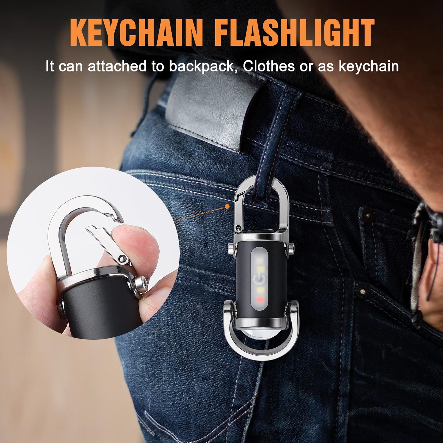 Rechargeable keychain flashlight