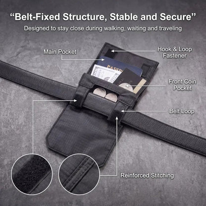 Slim Anti-Theft Passport Belt Pouch