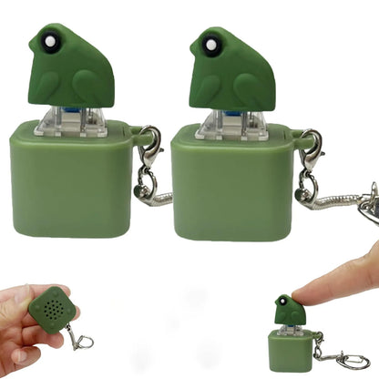 Frog Croaking Fidget Toy - Rechargeable Frog Croaking Keychain, Frog Croaking Stress Reliever with Colorful Lights, Fun & Portable Anxiety Relief Toy
