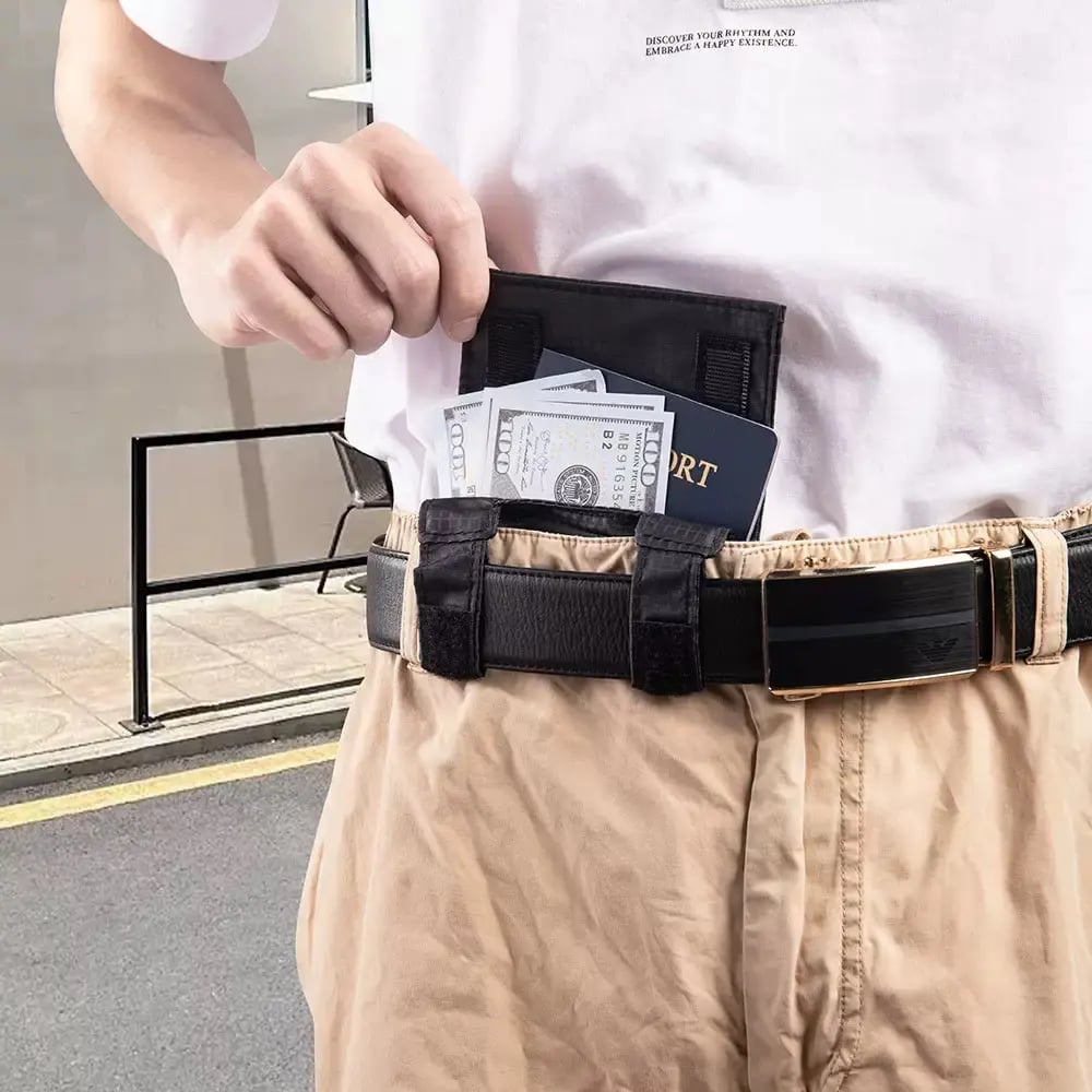 Slim Anti-Theft Passport Belt Pouch