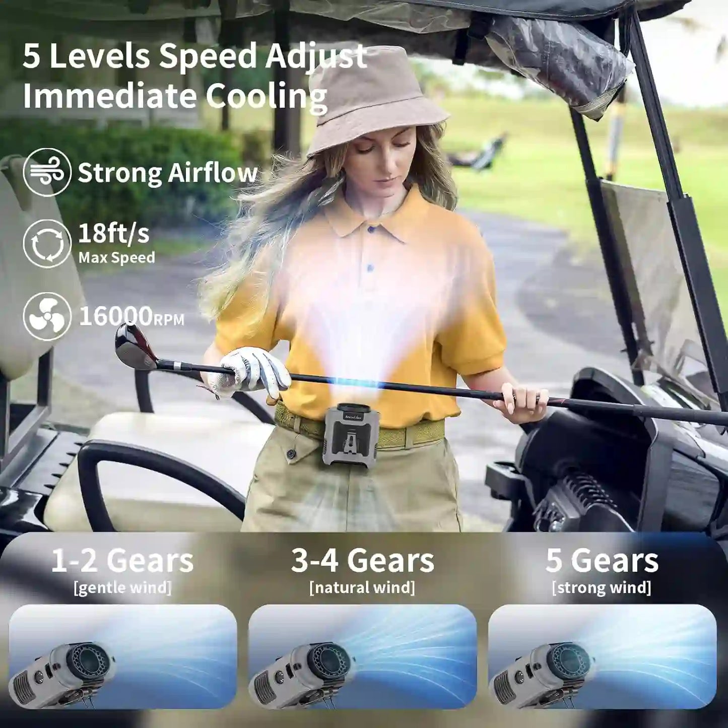 10000mAh Clip-On Waist Fan – Powerful Hands-Free Cooling