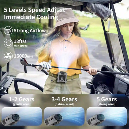 10000mAh Clip-On Waist Fan – Powerful Hands-Free Cooling