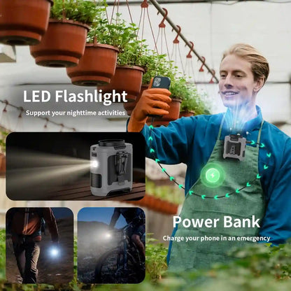 10000mAh Clip-On Waist Fan – Powerful Hands-Free Cooling