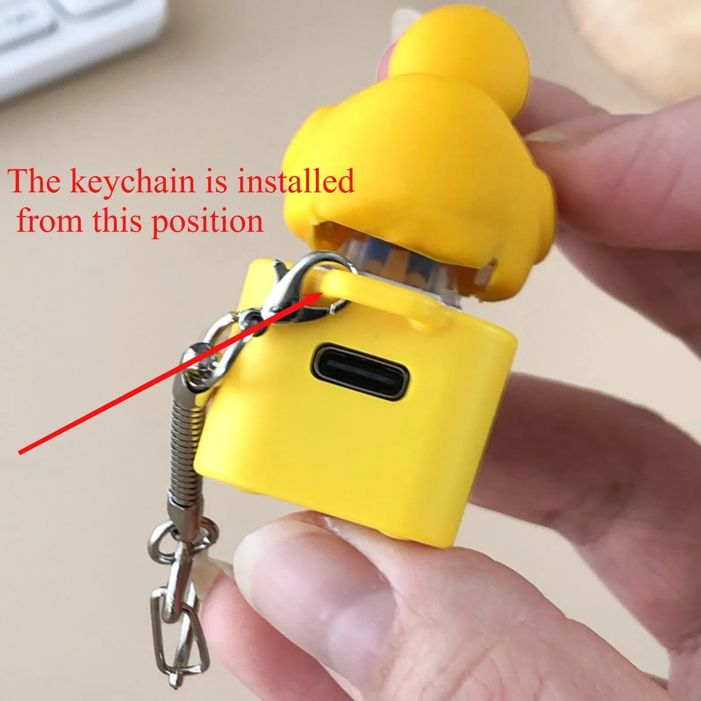 Frog Croaking Fidget Toy - Rechargeable Frog Croaking Keychain, Frog Croaking Stress Reliever with Colorful Lights, Fun & Portable Anxiety Relief Toy
