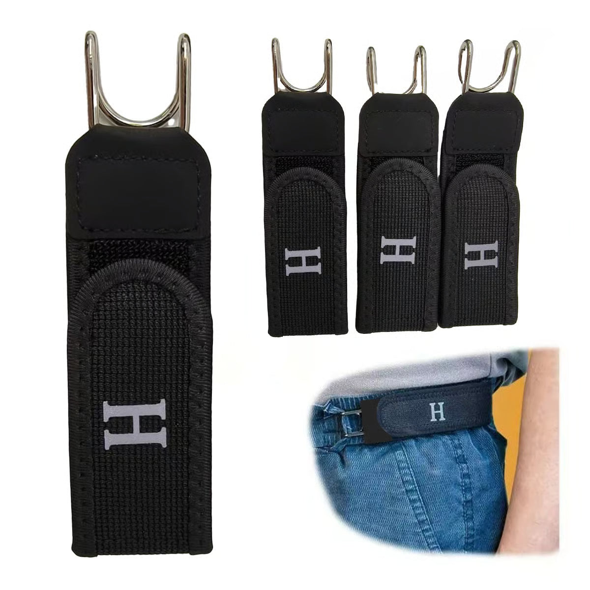 Tactical Metal Hook Elastic Belt (Unisex) - Patented No - Buckle Invisible Design | Soft Adjustable Side