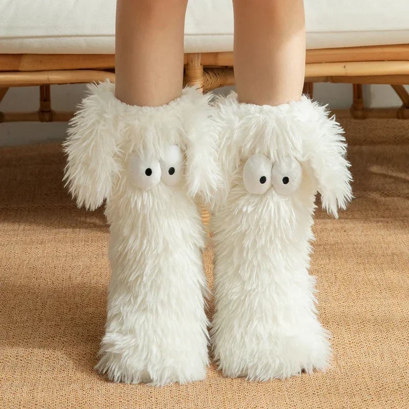 50K+ SOLD💕Women's Plush Slippers Socks Floor Socks Winter Home Indoor Thickened Fleece-Lined Anti-Slip Adult Women's Plush Snow Socks Shoe Covers