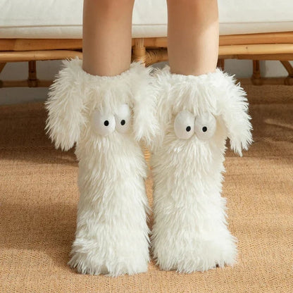 50K+ SOLD💕Women's Plush Slippers Socks Floor Socks Winter Home Indoor Thickened Fleece-Lined Anti-Slip Adult Women's Plush Snow Socks Shoe Covers