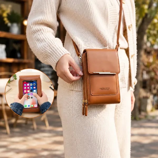 ⏳Only $19.99 Last Day Promotion - ✨RFID Anti-Theft Phone Crossbody – Touchscreen & Multi-Compartment Design📱