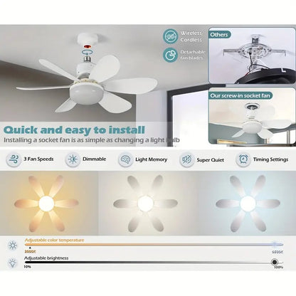 ⏰LAST DAY SALE 49% OFF🔥SmartBreez™ 40W LED Ceiling Fan Light – 20.5” Ultra-Quiet with Remote 🎯 | E27 + FREE B22 Adapter 🔌 | For Bedroom 😴, Kitchen 👩‍🍳 & Garage 🛠️ – UK Ready! 🇬🇧