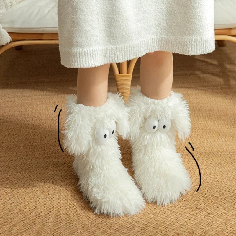 50K+ SOLD💕Women's Plush Slippers Socks Floor Socks Winter Home Indoor Thickened Fleece-Lined Anti-Slip Adult Women's Plush Snow Socks Shoe Covers