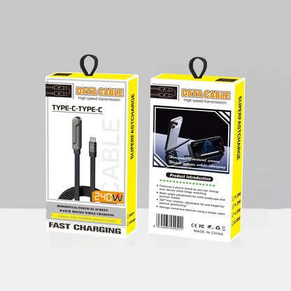 ⚡ Invisible Holder Charger Cable with Stand – Hidden Bracket Design, Fast Charging Support, Tangle-Free & Durable 📱