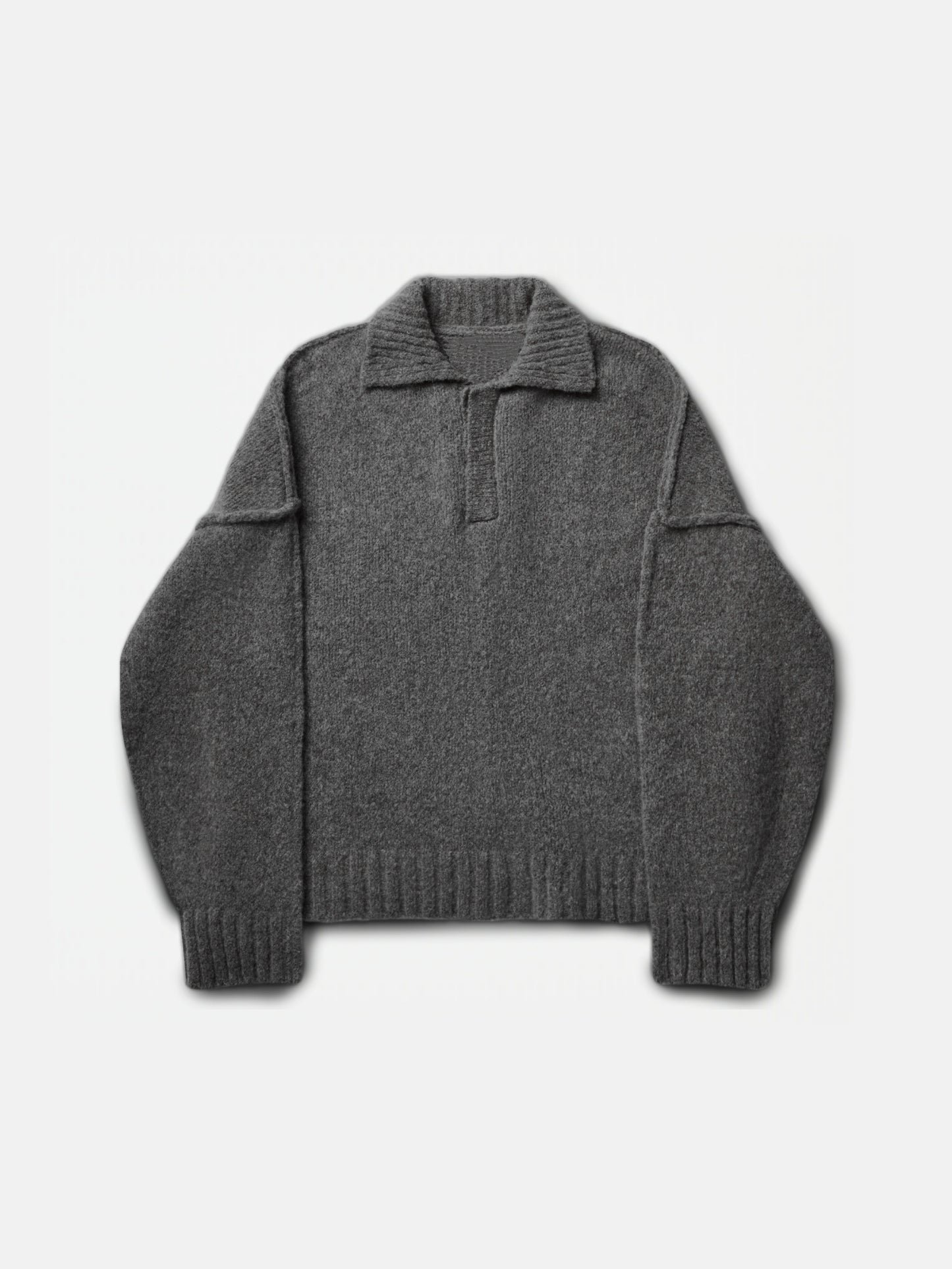 WOOL-KNIT POLO | STONE