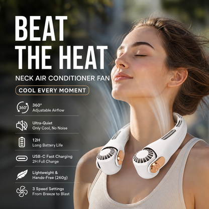 ❄️ Beat the Heat Hands-Free – 360° Neck Fan