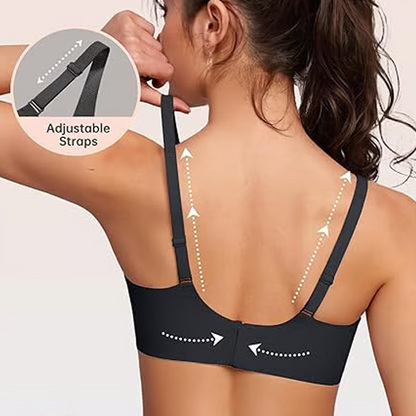 Thread Haven®Jelly Wireless Womens Comfortable Wireless Bras Push Up Bralettes Seamless Tshirts Bras Deep V Everyday Bras