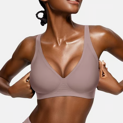 Thread Haven®Jelly Wireless Womens Comfortable Wireless Bras Push Up Bralettes Seamless Tshirts Bras Deep V Everyday Bras