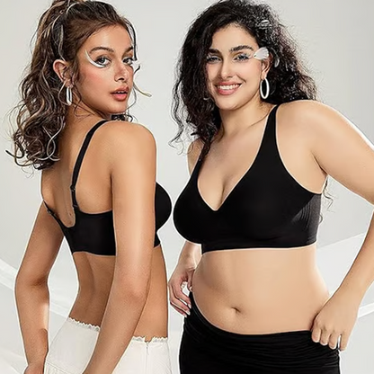 Thread Haven®Jelly Wireless Womens Comfortable Wireless Bras Push Up Bralettes Seamless Tshirts Bras Deep V Everyday Bras