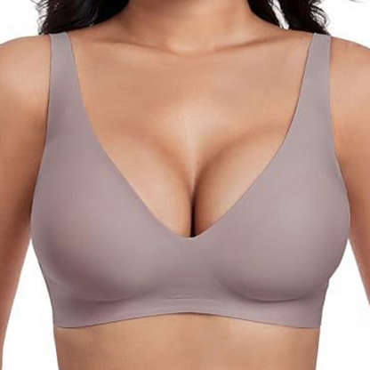 Thread Haven®Jelly Wireless Womens Comfortable Wireless Bras Push Up Bralettes Seamless Tshirts Bras Deep V Everyday Bras
