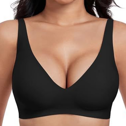 Thread Haven®Jelly Wireless Womens Comfortable Wireless Bras Push Up Bralettes Seamless Tshirts Bras Deep V Everyday Bras