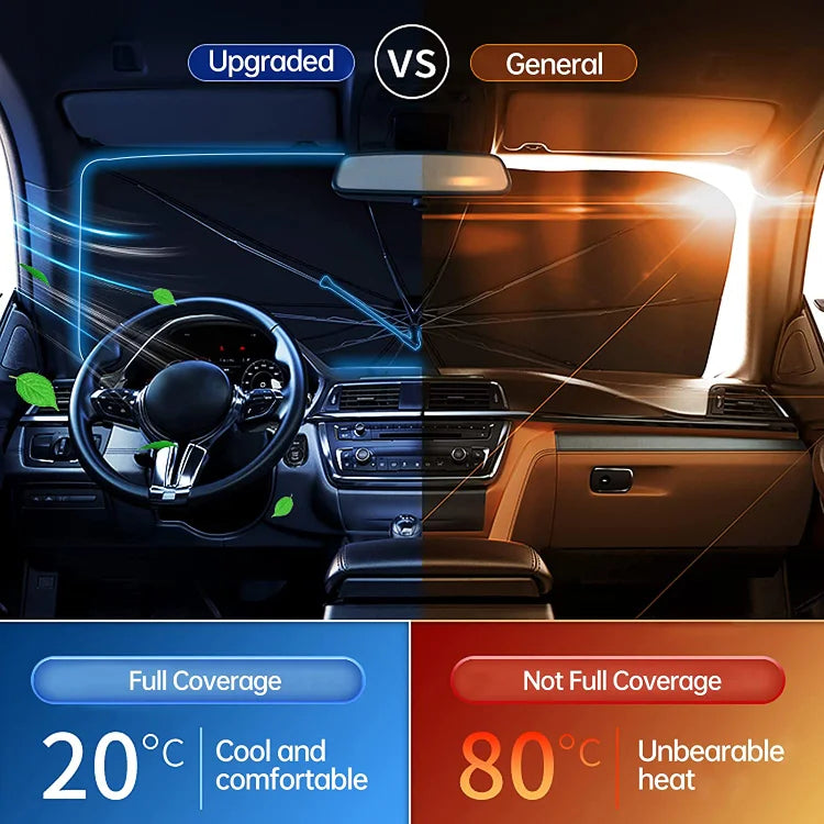 ⏳Limited Time -50 %💥Foldable Car Umbrella - Protection against Heat and UV Rays ☀️☂️ - Ideal for Keeping Your Car Cool!