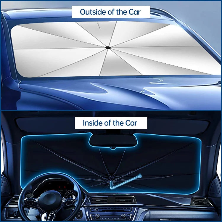 ⏳Limited Time -50 %💥Foldable Car Umbrella - Protection against Heat and UV Rays ☀️☂️ - Ideal for Keeping Your Car Cool!