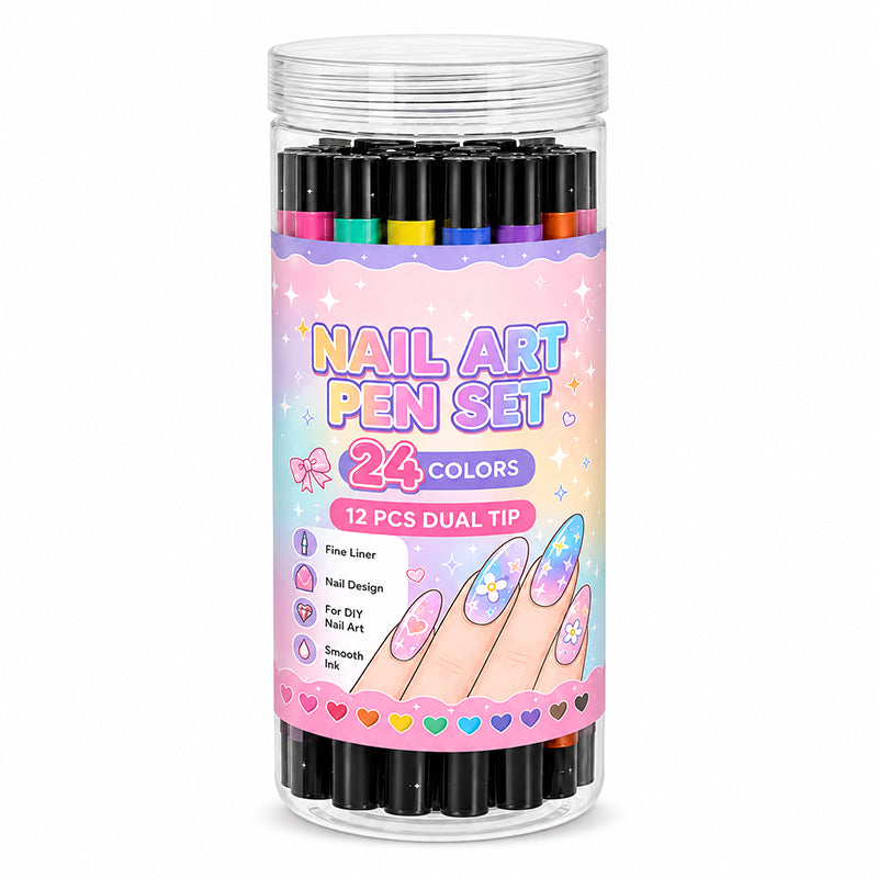 💅24‑Colors Dual‑Ended Nail Art Pens‑DIY Manicure Drawing Set🎁