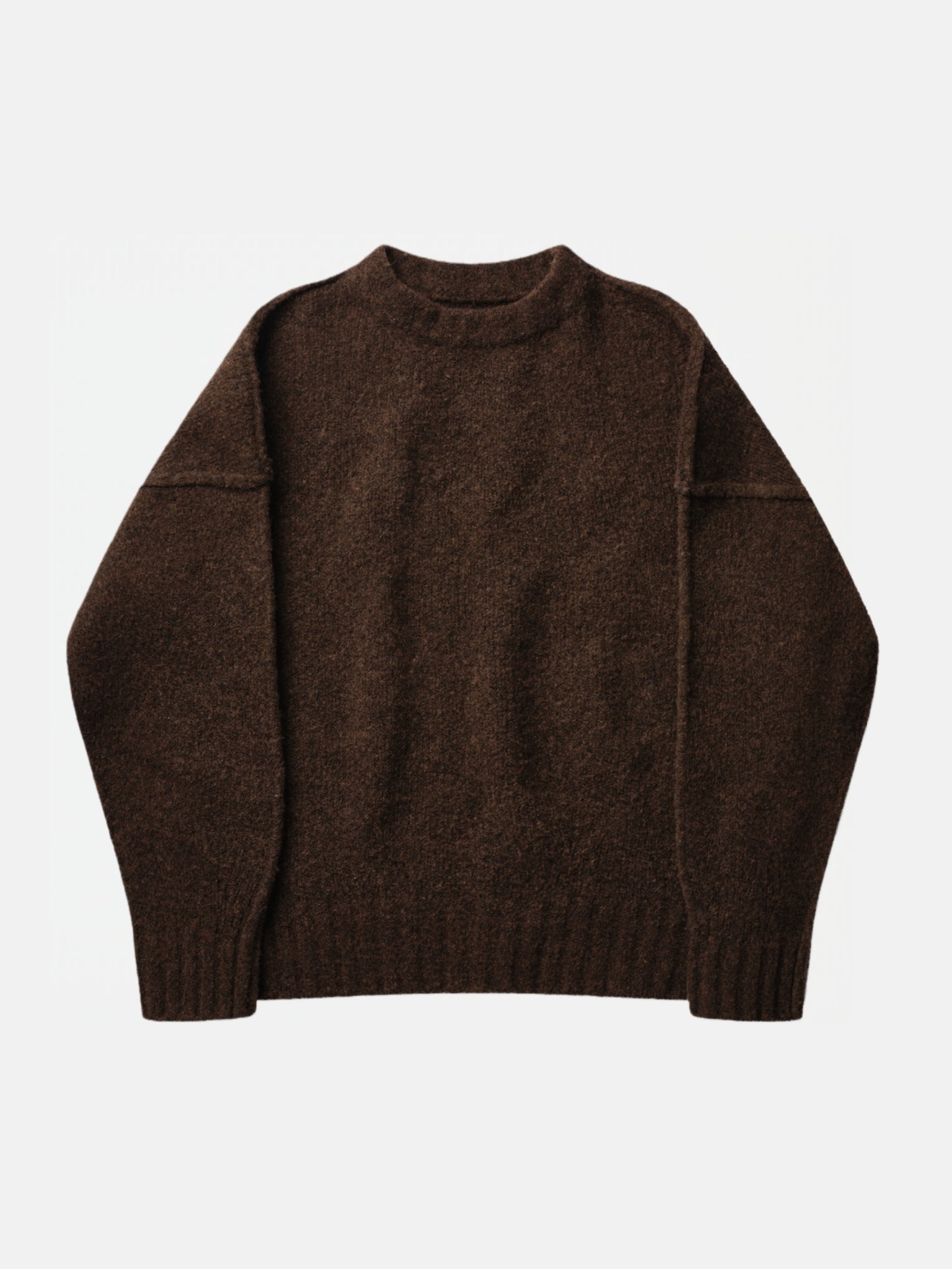 WOOL KNIT CREWNECK | BROWN