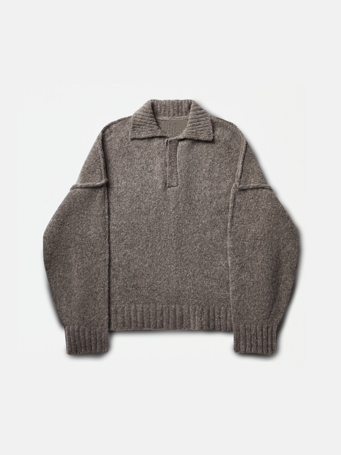 WOOL-KNIT POLO | STONE